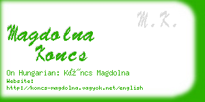 magdolna koncs business card